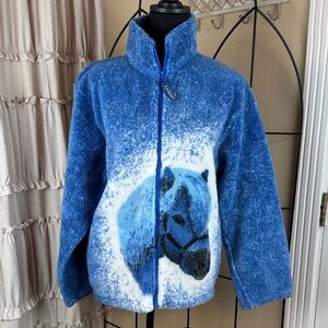Kids Griffin England  Blue Fleece Jacket with Horse Design